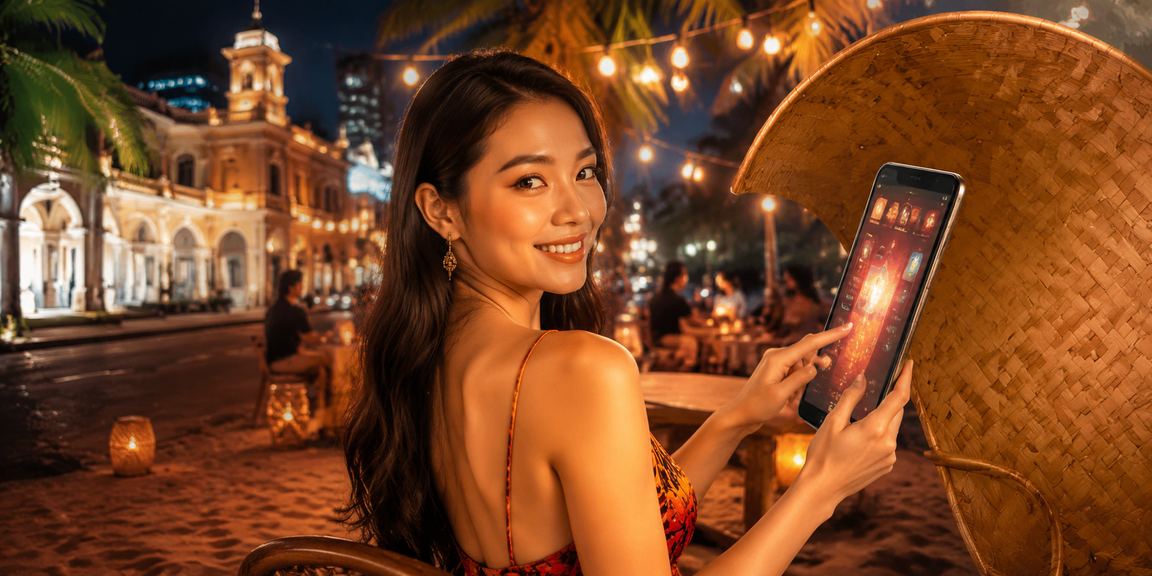 Người dùng tại Hồ Chí Minh đội nón lá trải nghiệm casino trực tuyến trên điện thoại di động