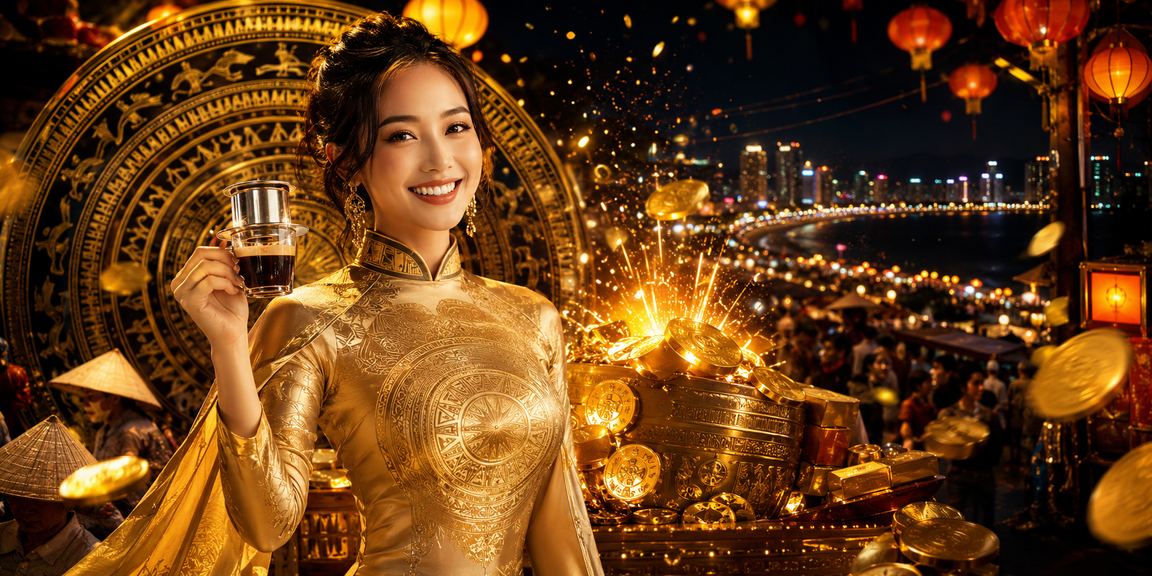 Người phụ nữ mặc áo dài tại Nha Trang thực hiện giao dịch cá cược trực tuyến trên điện thoại